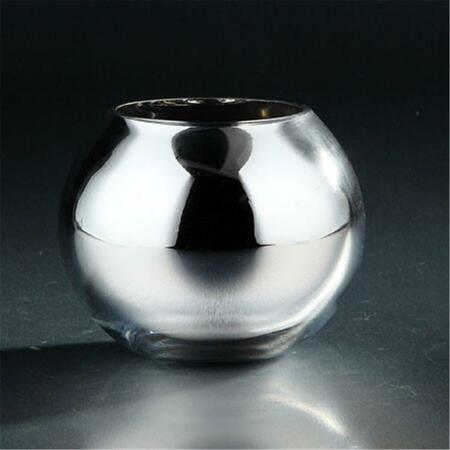 DIAMOND STAR 4.5 x 6 in. Glass Vase, Silver 57132